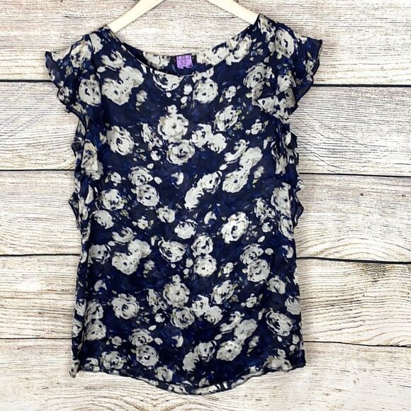 THEORY Celia Floral Print Silk Blouse size M - Picture 2 of 7